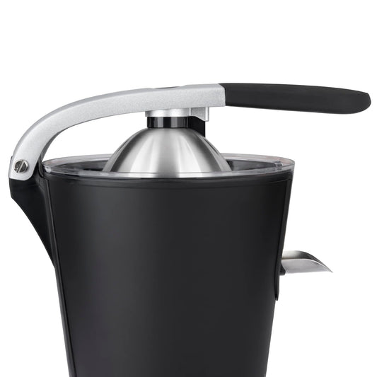 H.Koenig Presse-agrumes électrique professionnel à levier AGR82, inox, 160W puissant, bec anti-gouttes, compatible lave-vaisselle, Noir