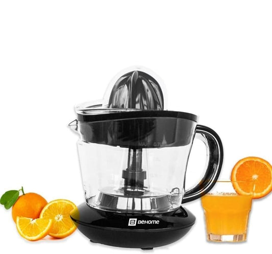 Behome Presse agrumes électrique, petite contenance 700 ml, en plastique, mouvement bidirectionnel, avec double cône de pressage, carafe graduée, noir